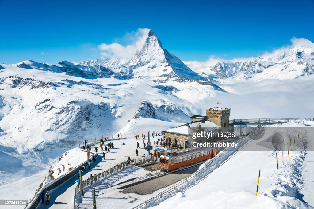 Gornergrat-Bahnhof der Schweiz im winter