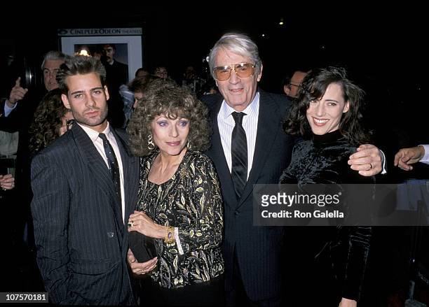 Gregory Peck with wife Veronique and daughter Cecilia and her date