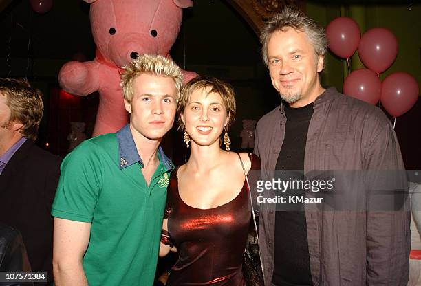 Tim Robbins and member of O-Town during Jennifer Lopez and Stuff Magazine party following MTV's VMA's at Manray in New York City at Manray in New...