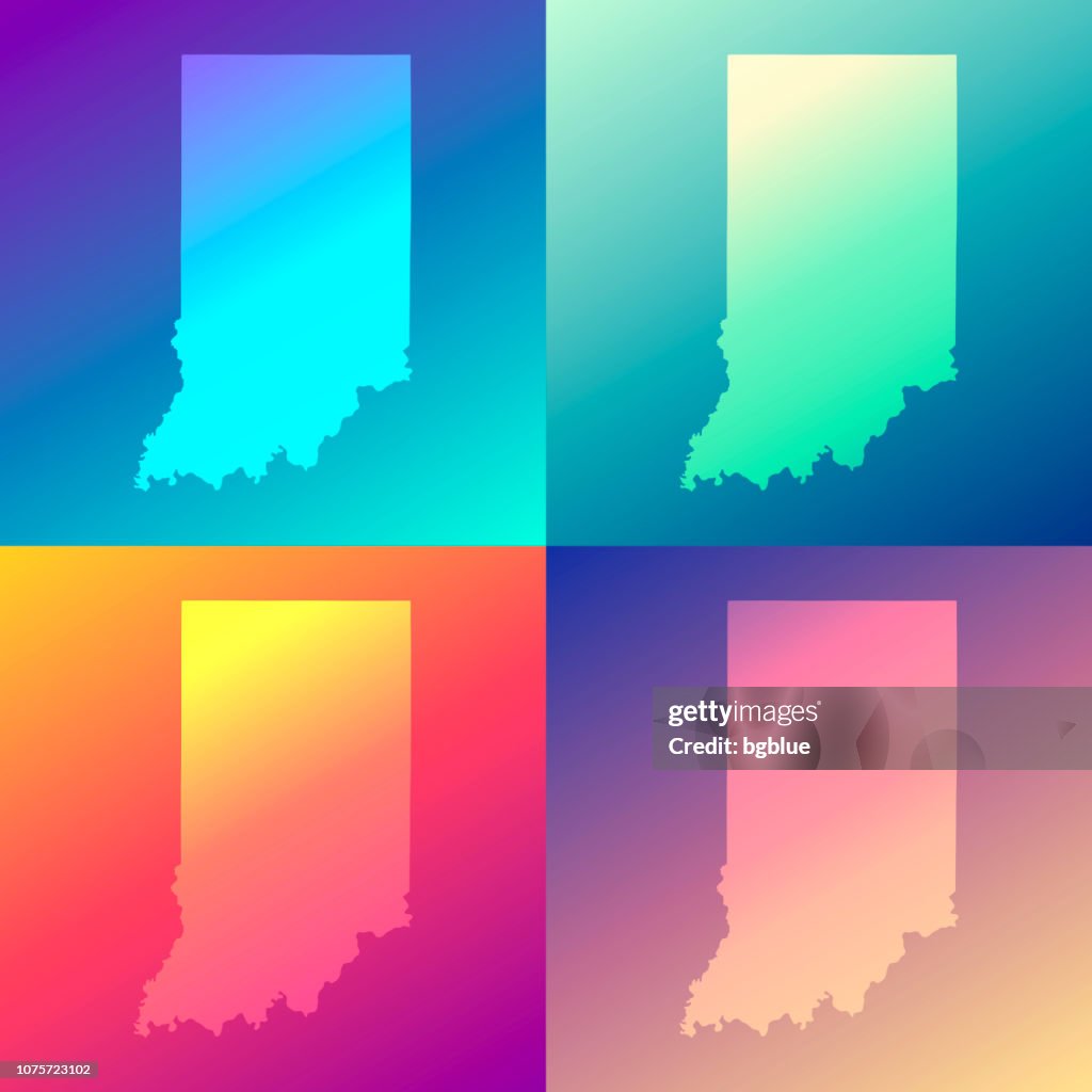 Indiana Color Chart Indiana Maps With Colorful Gradients Trendy Background High-Res Vector ...