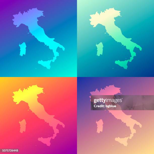 italy maps with colorful gradients - trendy background - southern italy stock illustrations
