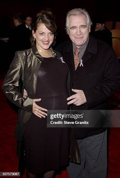 Brian Cox & wife Nicole Araski arrive for the 53rd Annual Primetime Emmy Awards.