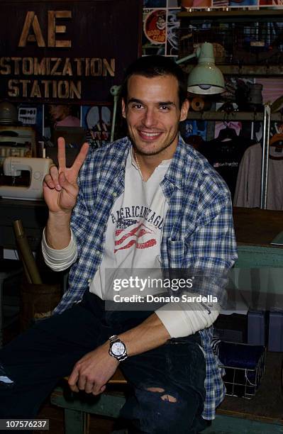 Antonio Sabato Jr Models American Eagle Clothing. At American Eagle Showroom in Los Angeles, California.