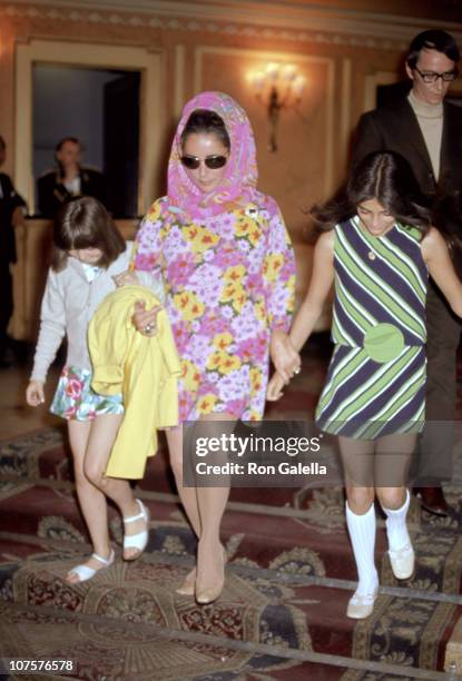 Elizabeth Taylor, Maria Burton, and Liza Todd in London, England, Great Britain.