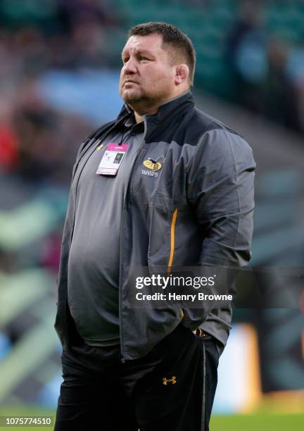 Dai Young of Wasps before the Gallagher Premiership Big Game 11 match between Harlequins and Wasps at Twickenham Stadium on December 29, 2018 in...