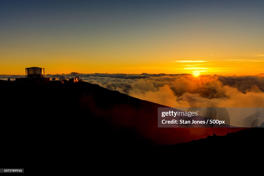 Sunset at Haleakala National Park Maui Hawaii USA