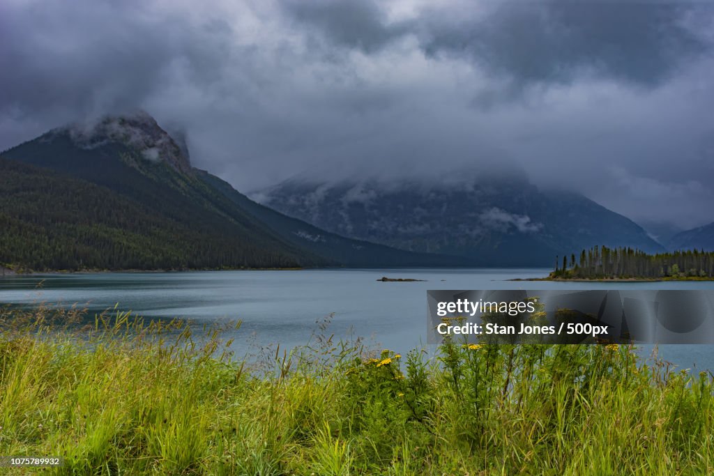 Upper Kananaskis Lake in the Rocky Mountanis near Canmore Alberta Canada