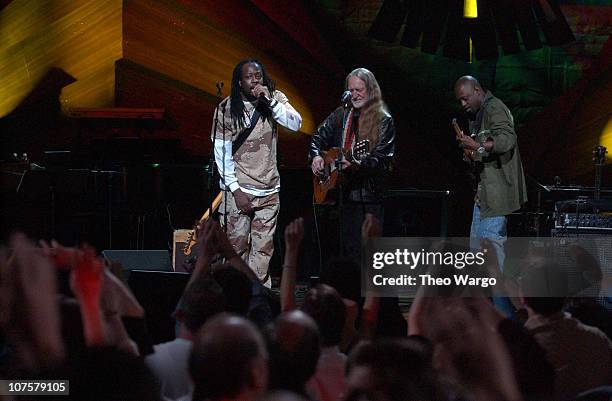 Wyclef Jean and Willie Nelson during "Willie Nelson and Friends: Live and Kickin'" Premieres on USA Network May 26, 2003 - Show at Beacon Theatre in...