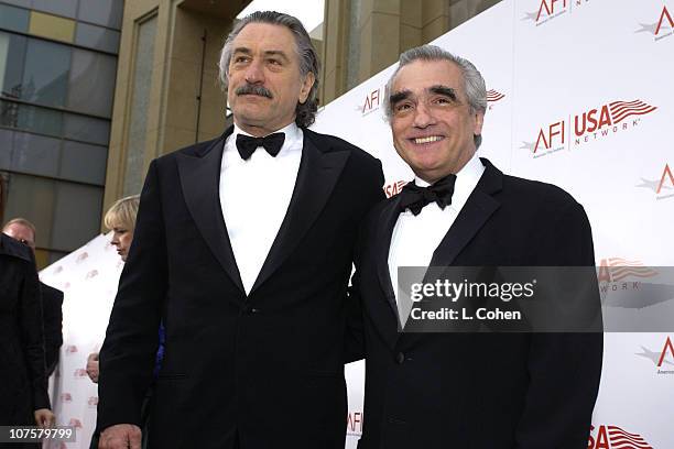 Robert De Niro and Martin Scorsese during 31st AFI Life Achievement Award Presented to Robert DeNiro - Red Carpet by Lester Cohen at The Kodak...