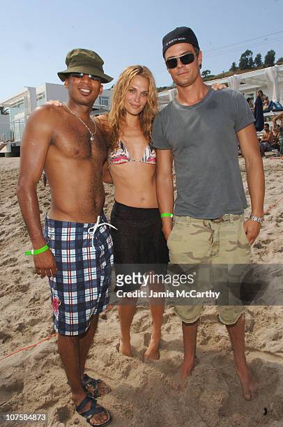 James Lesure, Molly Sims and Josh Duhamel during Self Magazine Fun In The Sun Event Hosted by Self's August Cover Girl Molly Sims at The Polariod...