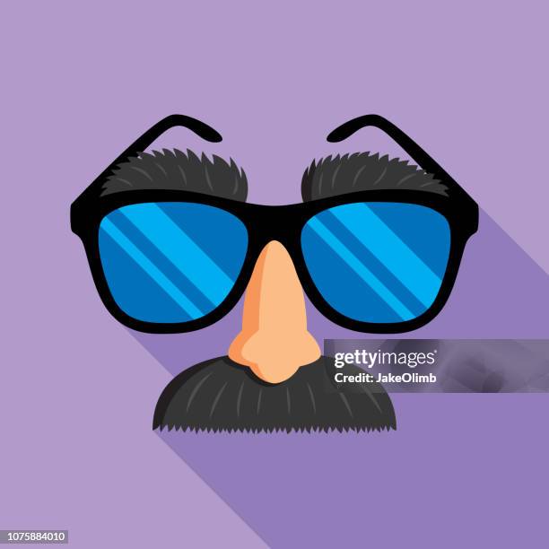 ilustrações de stock, clip art, desenhos animados e ícones de disguise icon flat - sunglasses disguise