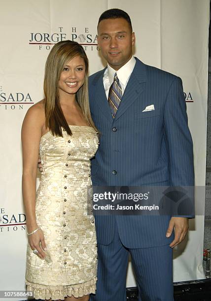 Vanessa Minnillo and Derek Jeter during Jorge Posada Foundation Gala - May 8, 2006 at Cipriani's Wall Street in New York City, New York.