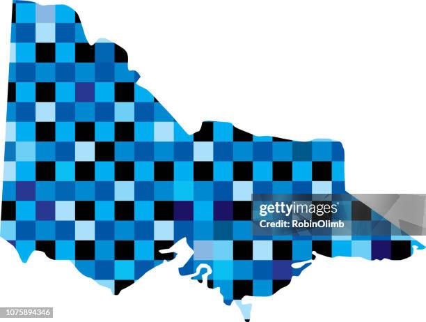 victoria blue squares maps - melbourne stock illustrations