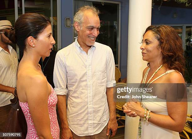 Director Julio Caro and guest, and festival Executive Director Jasmine Guy attend the VIP Press Luncheon for Turks and Caicos International Film...