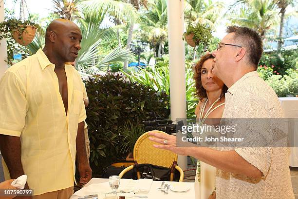 Actor Michael Clarke Duncan and director Dan Guerrero attend the VIP Press Luncheon for Turks and Caicos International Film Festival at Beaches...