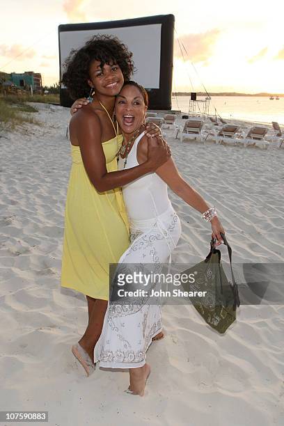 Actress Kimberly Elise and festival Executive Director Jasmine Guy attend "Footprints in the Sand" at the Alexandra Hotel during the Turks and Caicos...