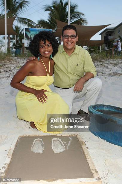 Actress Kimberly Elise and Alexandra General Manager Jose Corletto attend "Footprints in the Sand" at the Alexandra Hotel during the Turks and Caicos...