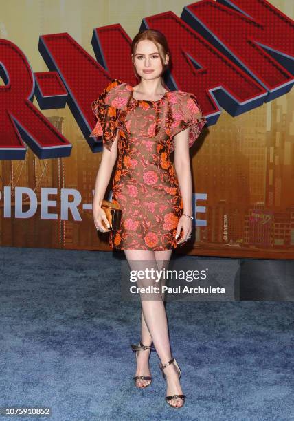 Actress Madelaine Petsch attends the world premiere of Sony Pictures Animation and Marvel's "Spider-Man: Into The Spider-Verse" at The Regency...