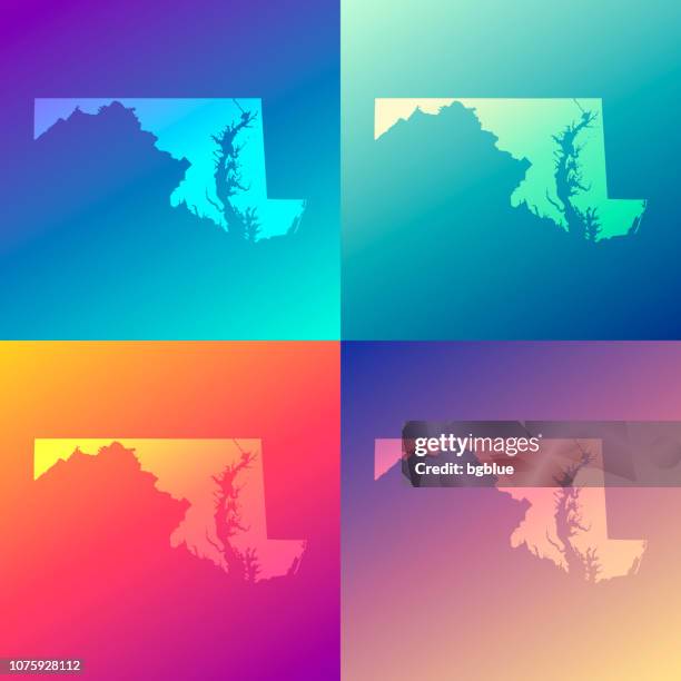 maryland maps with colorful gradients - trendy background - maryland us state stock illustrations