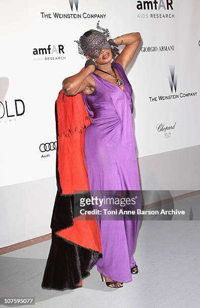 Grace Jones attends the amfAR Cinema Against AIDS 2010 at the Hotel du Cap during the 63rd Annual Cannes Film Festival on May 20, 2010 in Antibes,...