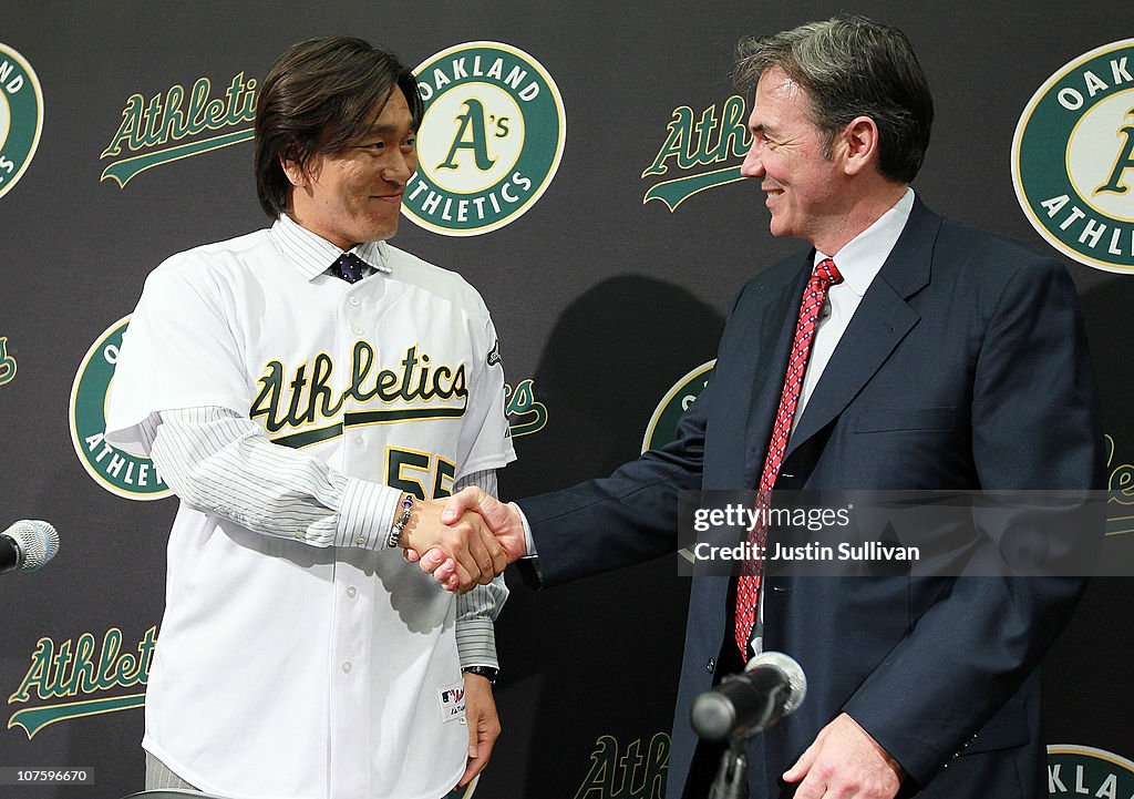 Oakland Athletics Introduce Hideki Matsui