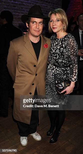 Tom Hollander and Lisa Dillon attend the afterparty following the press night of 'A Flea In Her Ear' at Vinopolis on December 14, 2010 in London,...
