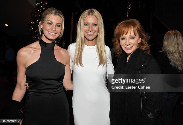 Singer Faith Hill, actress Gwyneth Paltrow, and singer/actress Reba McEntire attend the "Country Strong" Los Angeles Special Screening at the Academy...