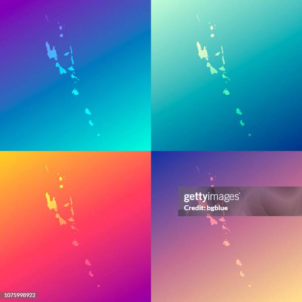vanuatu maps with colorful gradients - trendy background - vanuatu stock illustrations
