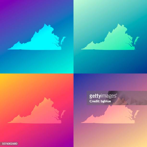 virginia maps with colorful gradients - trendy background - virginia us state stock illustrations