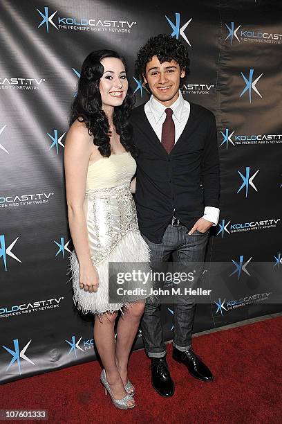Actors Jillian Clare and Brett DelBuono attend the premiere of "Miss Behave" Season Two at Flappers Comedy Club on December 14, 2010 in Burbank,...