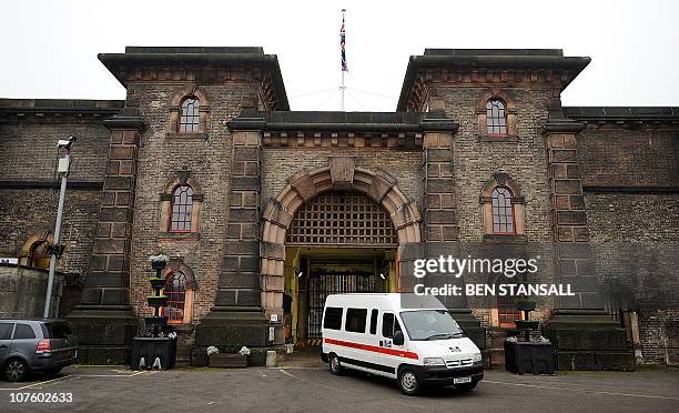 Prison van leaves Wandsworth prison where Wikileaks founder Julian Assange is being held in south London, on December 15, 2010. WikiLeaks founder...