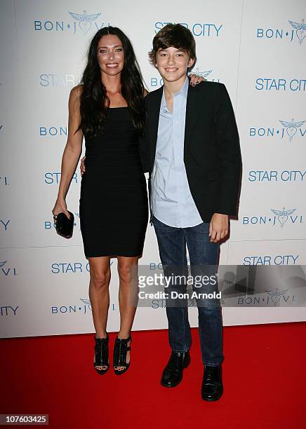 Erica Packer and her nephew Jordan arrive for an exclusive Bon Jovi concert at Star City on December 15, 2010 in Sydney, Australia.