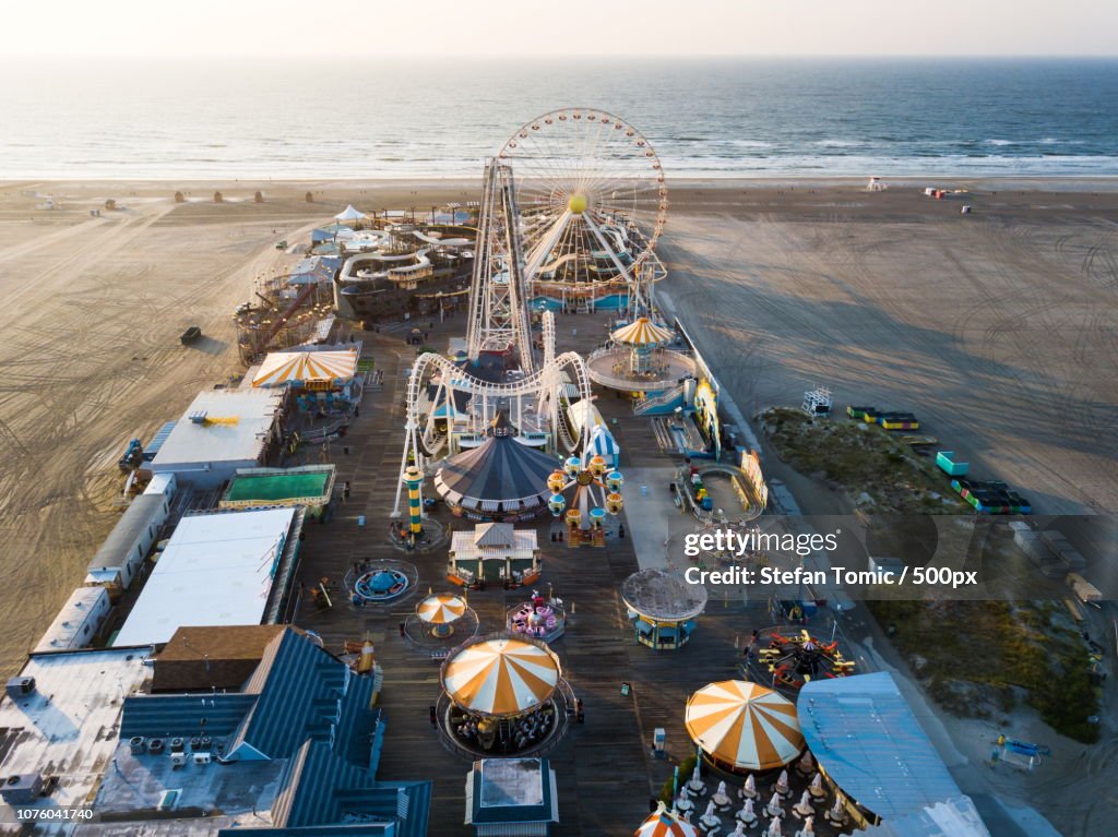 Amusement park aerial photo
