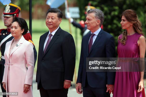 President of Argentina Mauricio Macri and his wife Juliana Awada receive Chinese President Xi Jinping and his wife Peng Liyuan after the G20 Leaders...