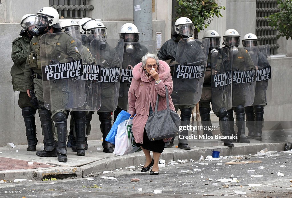 Austerity Protesters Clash With Police In Athens