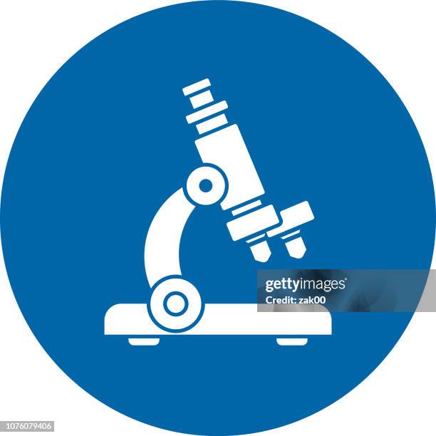 microscope icon flat graphic design - microscope lens stock illustrations