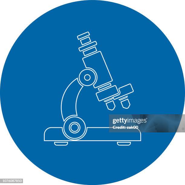 microscope icon flat graphic design - microscope lens stock illustrations