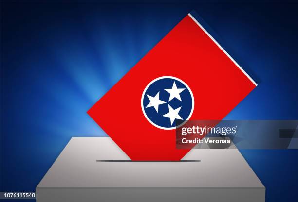 ballot box - election -  tennesse, usa - flag of tennessee stock illustrations