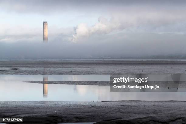 chimney of st fergus gas terminal - aberdeenshire bildbanksfoton och bilder