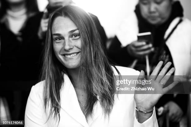 Aryna Sabalenka attends player party during 2019 WTA Shenzhen Open at Zhu Jiang Crowne Plaza Hotel on December 31, 2018 in Shenzhen, China.