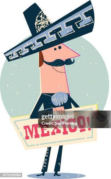 mexican charro - drinking tequila stock illustrations