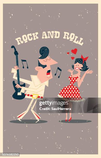 stockillustraties, clipart, cartoons en iconen met zanger - rockmuzikant