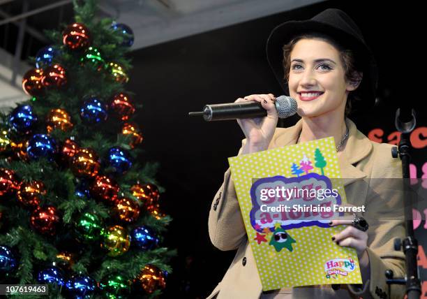 Katie Waissel performs Sing-a-long at Selfridges on December 15, 2010 in Manchester, England.