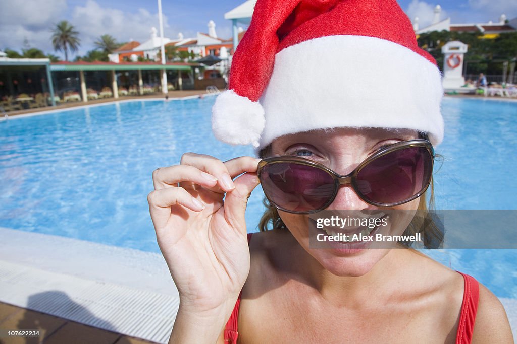 Smiling Xmas woman