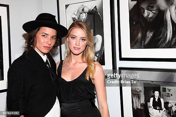 Artist Tasya van Ree and Amber Heard attend 2011 Los Angeles Comikaze Expo kick-off party at the Celebrity Vault on December 15, 2010 in Beverly...
