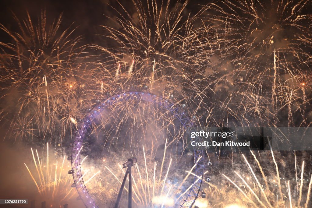 London Fireworks See In The New Year