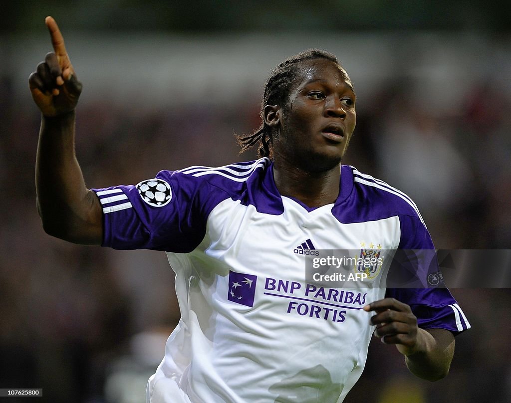 Anderlecht's Romelu Lukaku celebrates af