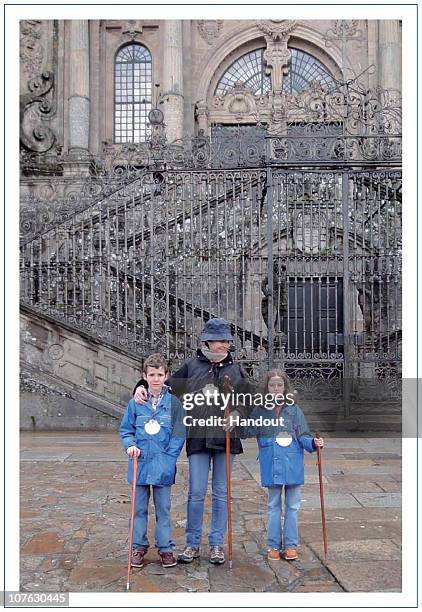 In this undated handout photo provided on December 16, 2010 by the Spanish Royal House, Felipe Juan Froilan, Princess Elena and Victoria Federica...