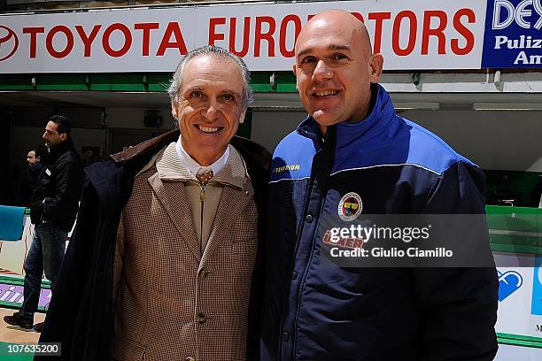 Ferdinando Minucci of Montepaschi Siena and Neven Spahija, Head Coach of Fenerbahce Ulker Istanbul pose before the 2010-2011 Turkish Airlines...