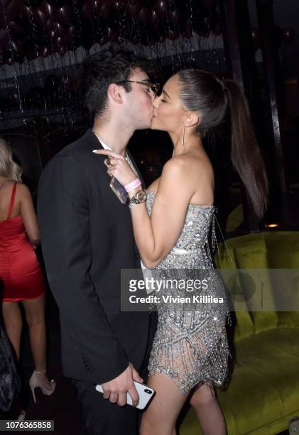 Zack Bia and Madison Beer attend The Mod Sèlection Champagne New Years Party Hosted By Drake And John Terzian at Delilah on December 31, 2018 in Los...